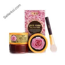 Wow Pink Rose Clay Face Mask for Hydrating  Rejuvenating Aging Skin (200ml)